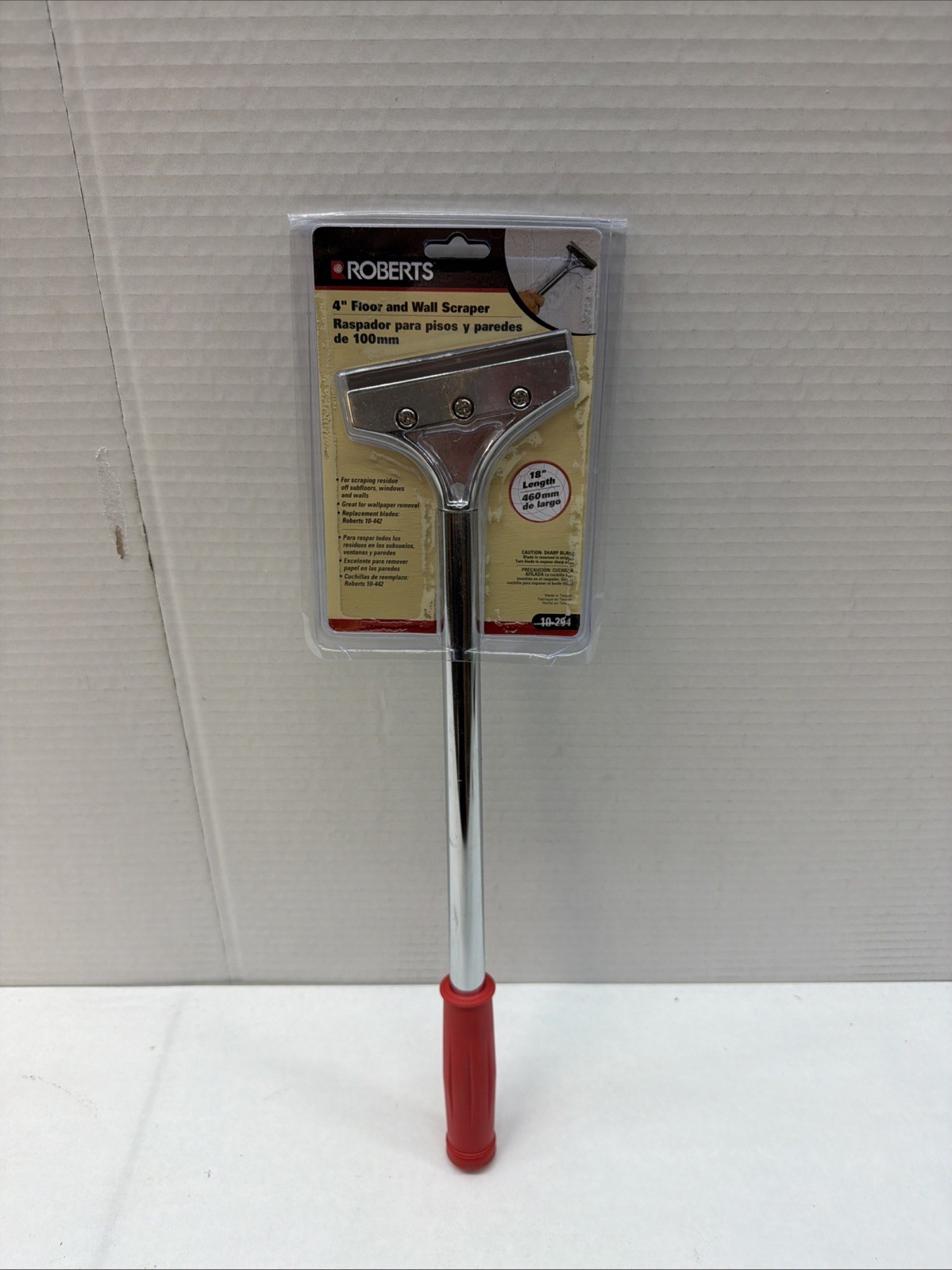 Roberts 10-294 Angled Floor Scraper, Blade Width 4 In, Blade Length 4 In, Red,