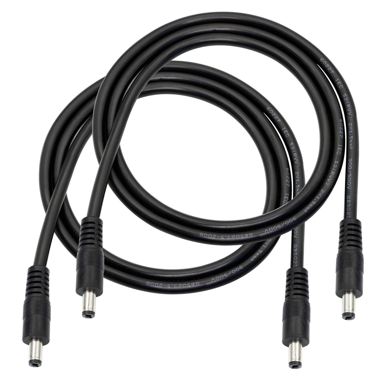 GINTOOYUN DC to Cable,3FT 18AWG 5.5MM x 2.1MM Male 3 feet, Black