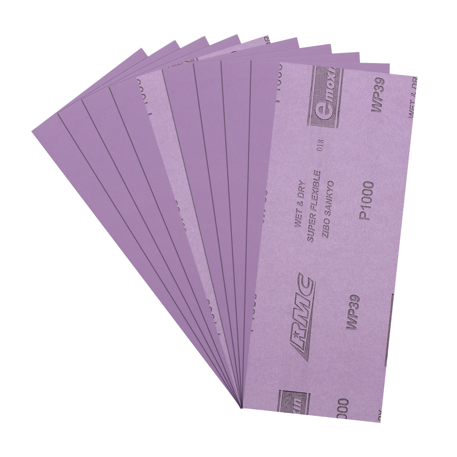 10pcs Sand Papers - [3.6 x 9 Inch x 1000 Grits] Alumina Sandpaper Sheets Purple