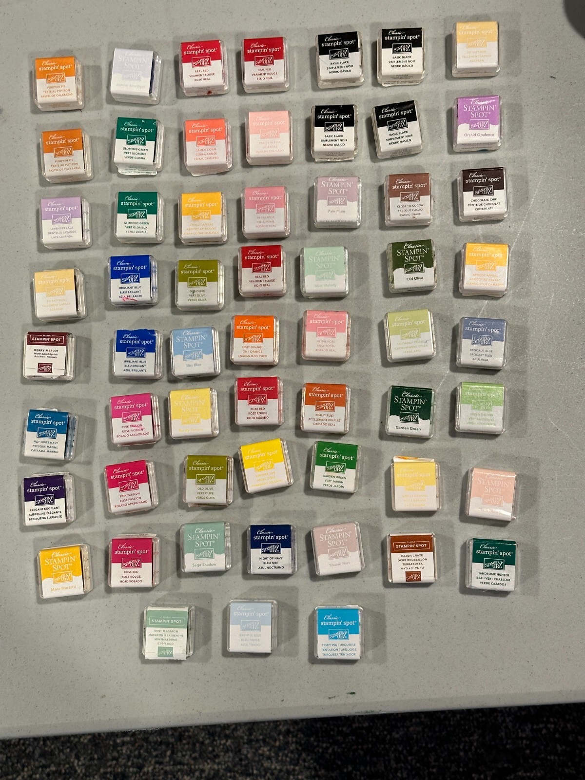 Stampin Up Ink SPOT pad USED 1x1 inch Spots pad PICK COLOR - RECENTLY REINKED