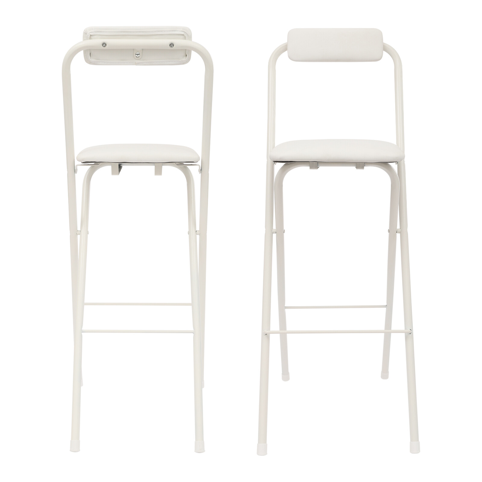 2 Pcs Folding Bar Stool with Backrest, Tall Foldable Stool Chair Portable USA