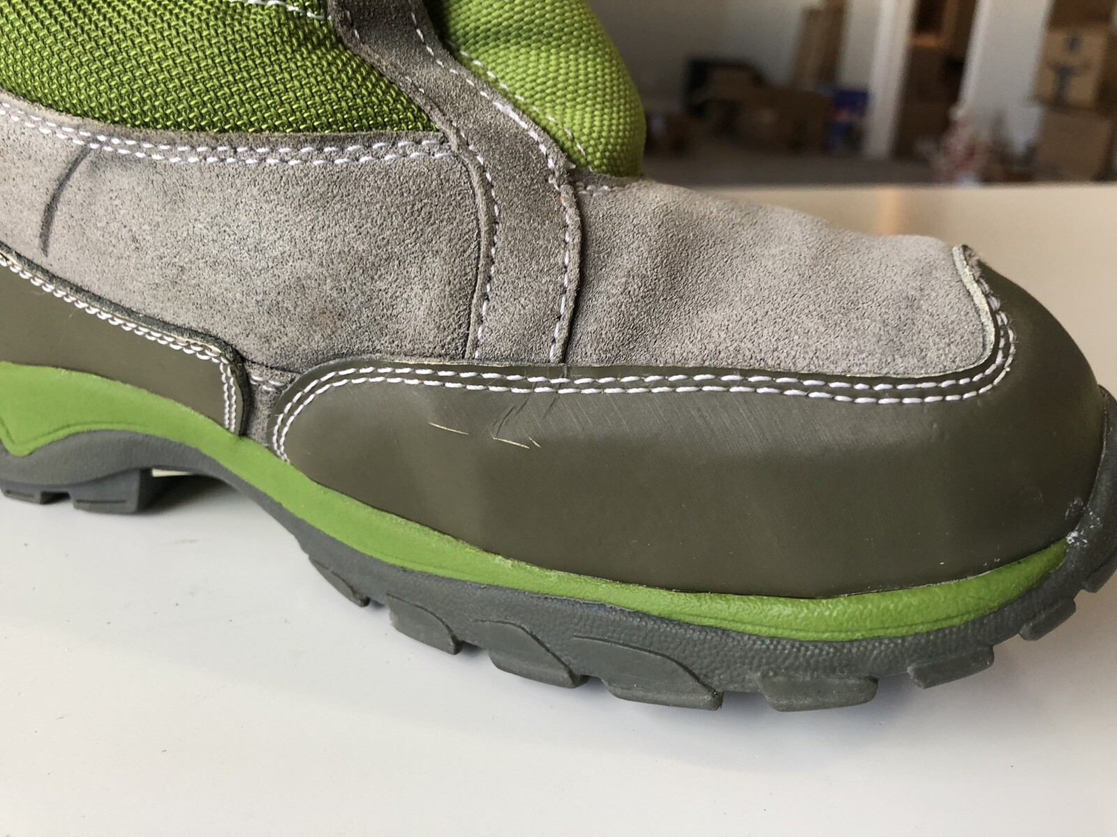 Lands End YOUTH 4 Winter Snow Boot Insulated Rubber Sole 326957 Green Suede