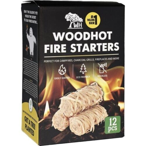 2 x Woodhot Fire Starters Odorless Tasteless Natural Food-Grade Free Of Chemical