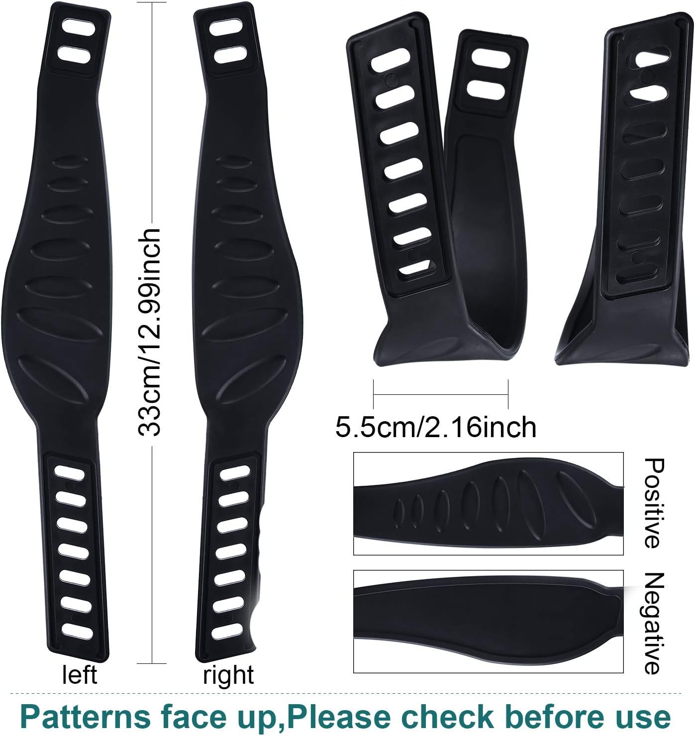 2 Pairs Exercise Bike Pedal Straps Universal for black