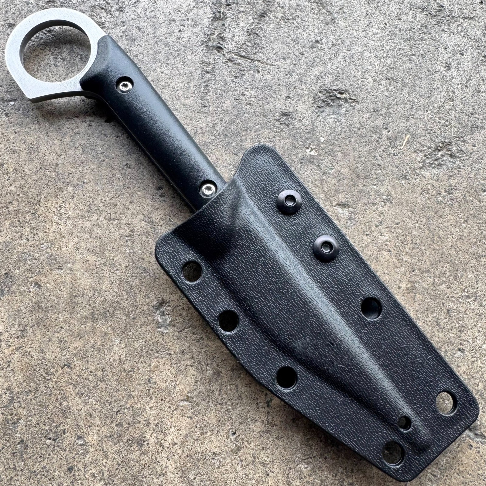 7.5" Silver Tactical Combat Survival Fixed Blade Karambit Knife w/ Sheath
