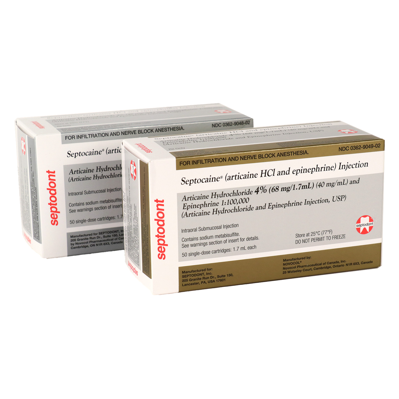 Septocaine® Silver (Articaine HCl 4% & Epinephrine 1:100000/1:200000 50pcs/box