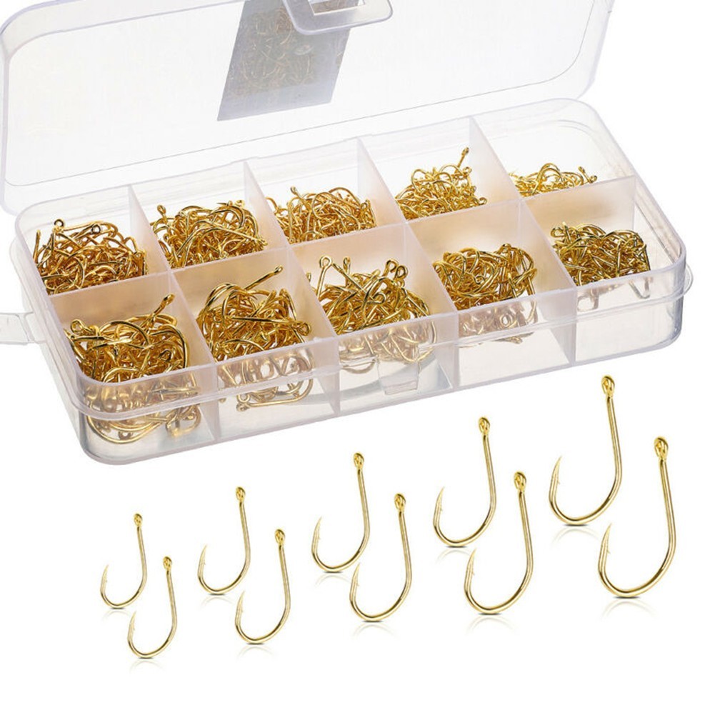 Excellent Quality Fishing Hooks 500pcs Lot Gold Color Made of High Carbon Steel