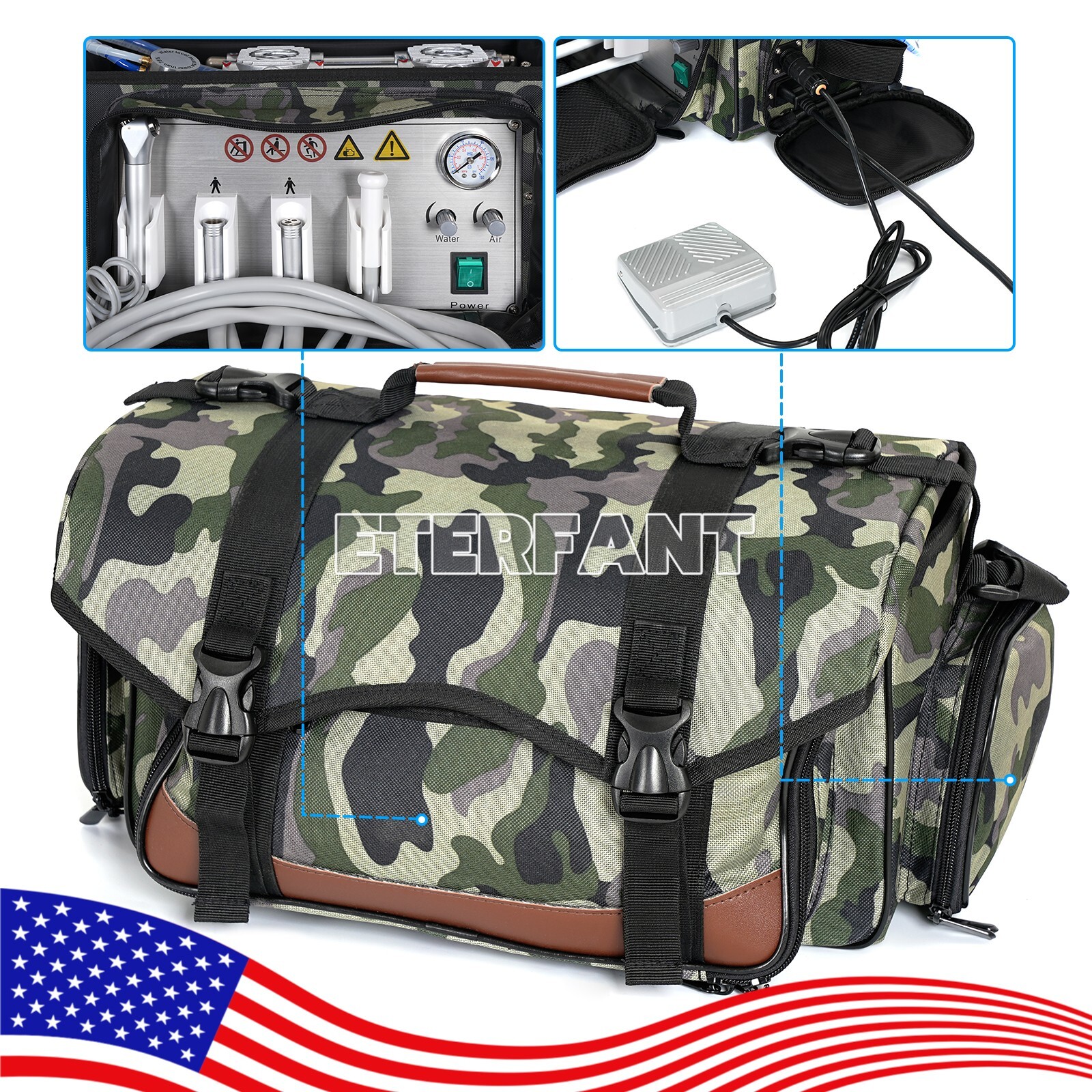 Portable Dental Delivery Unit Bag Air Compressor Suction System 4 Hole BD-401
