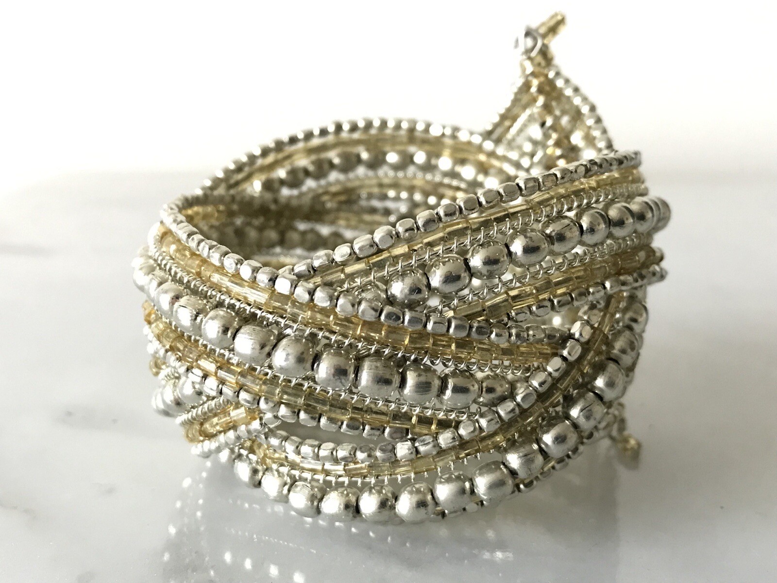 Beaded Wrap Cuff Bracelet
