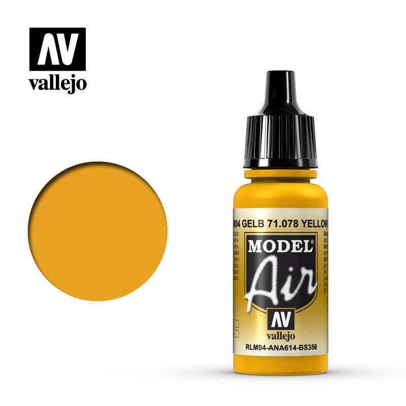 Vallejo Model Air 71078 Yellow RLM04 Acrylic Paint