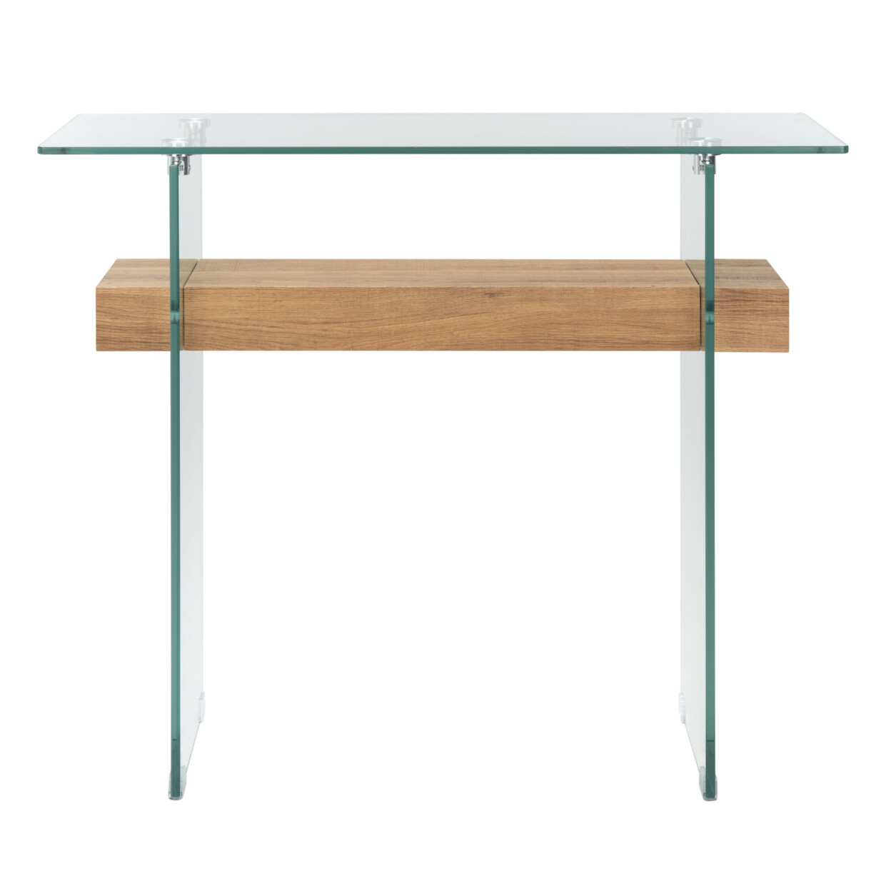 SAFAVIEH Kayley Console Table | Glass / Natural Brown |