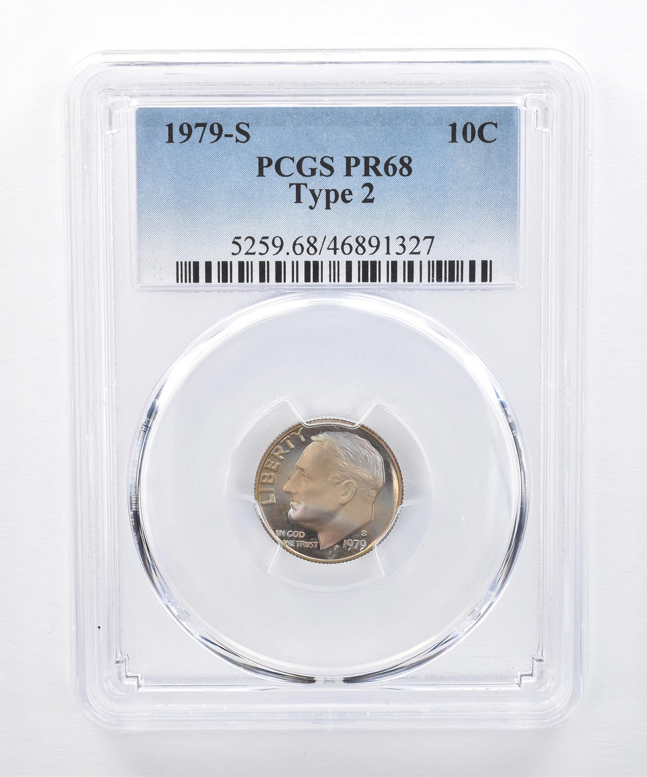 1979-S Roosevelt Dime Type 2 PR68 PCGS Beautiful Tone *8335