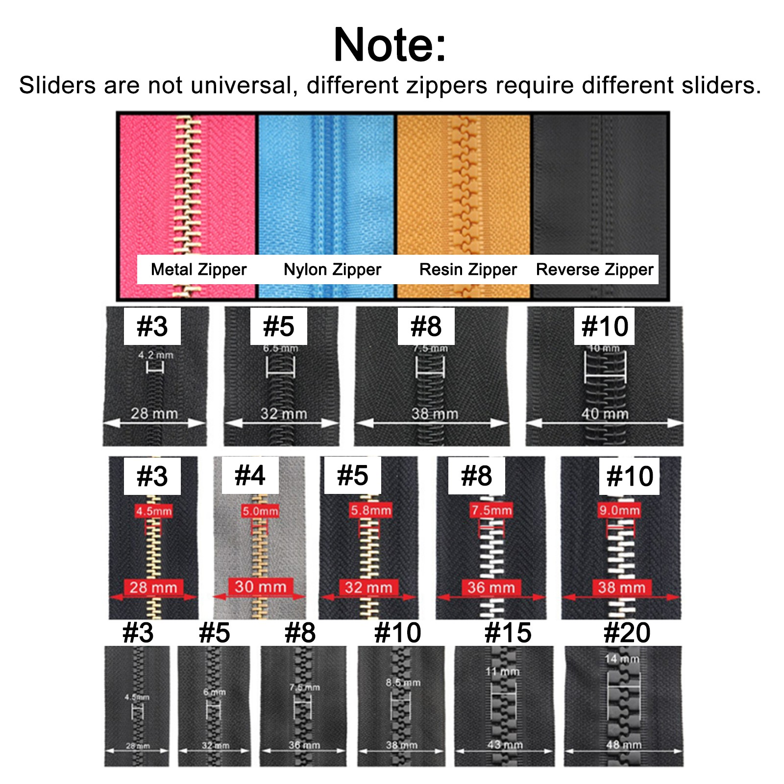 20Sets Zipper Repair Kits, #3 Retainers Box & Insertion Pins, Silver Tone