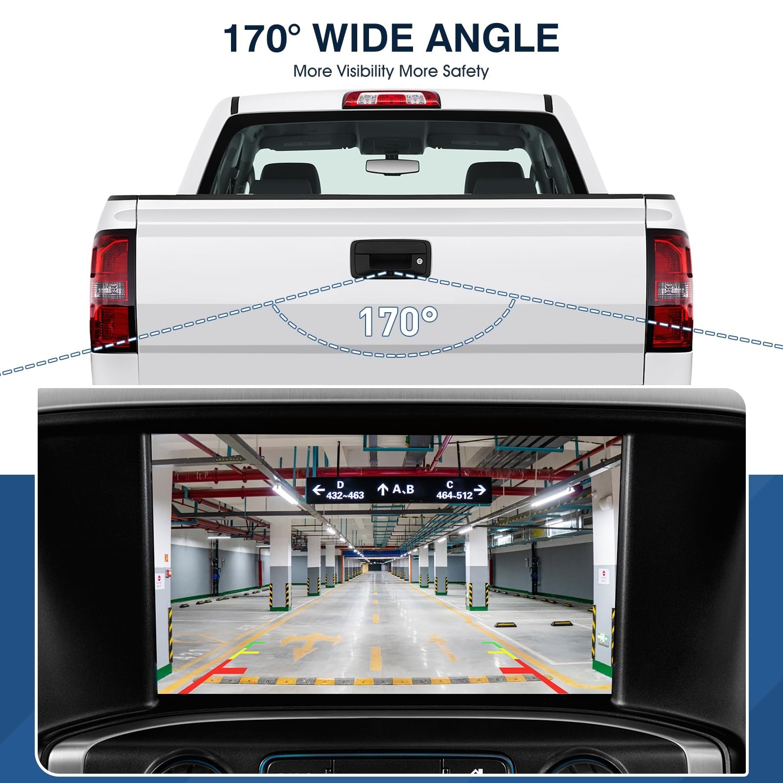 Rear View Backup Reverse Camera Fit for Chevy Silverado, Fit for GMC Sierra 1...