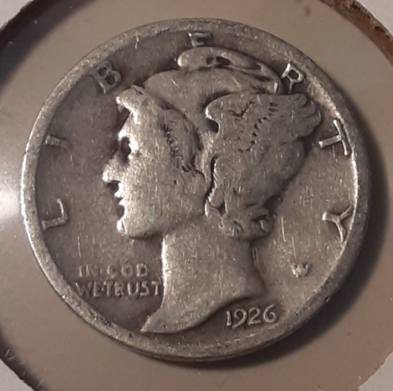 1926 Mercury Dime 10c Philadelphia Mint 90% US Silver (#57a-5033/RBU) check