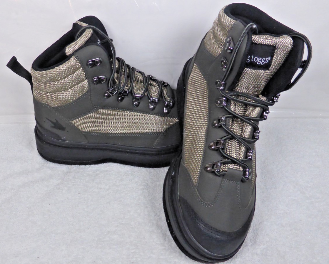 FROGG TOGGS Wading Boots - Hellbender - Felt-Sole Men SZ 9 Black/Silver