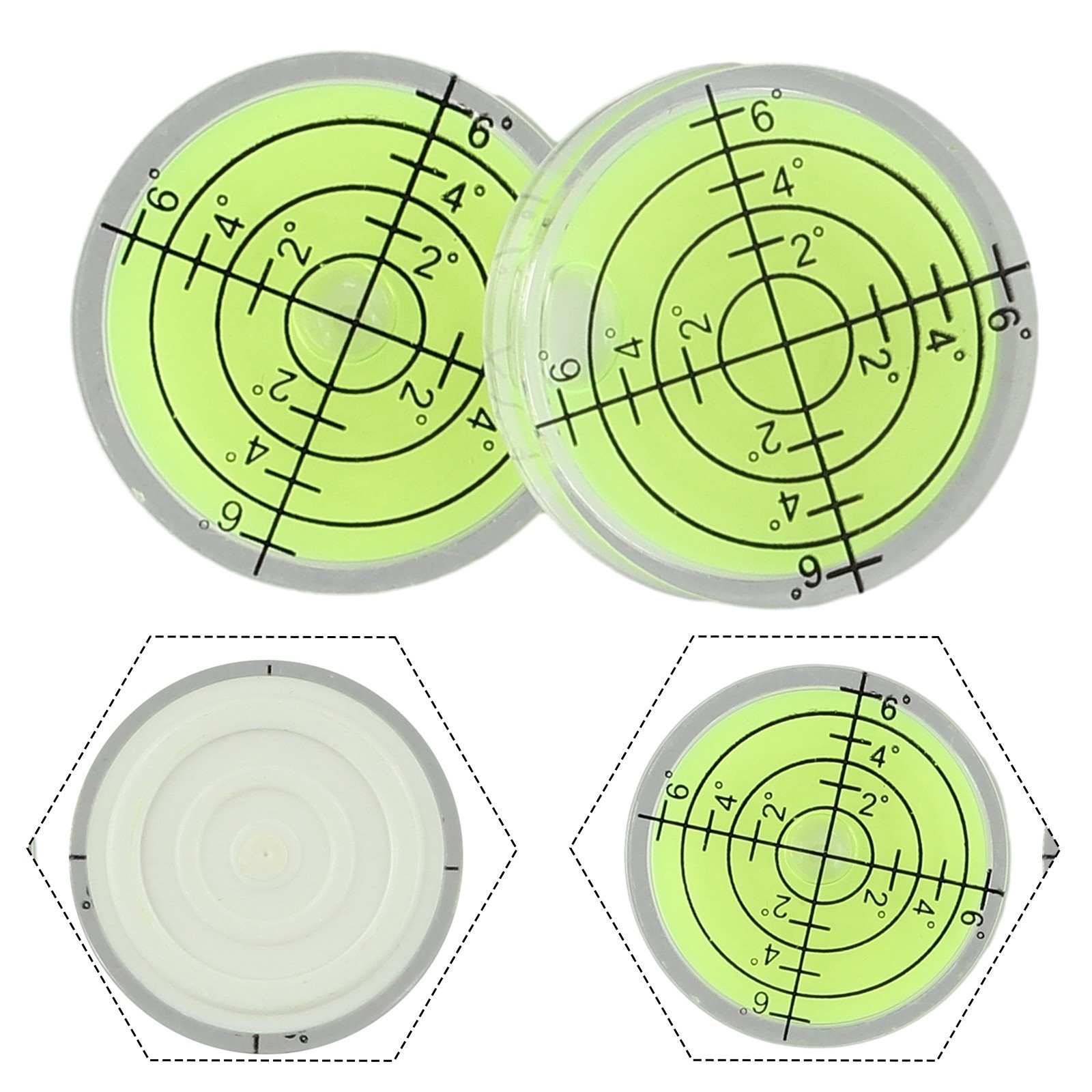 2 Pcs Wear Resistant Degree Mark Bubble Level 32 * 7mm Precision Bubble Level
