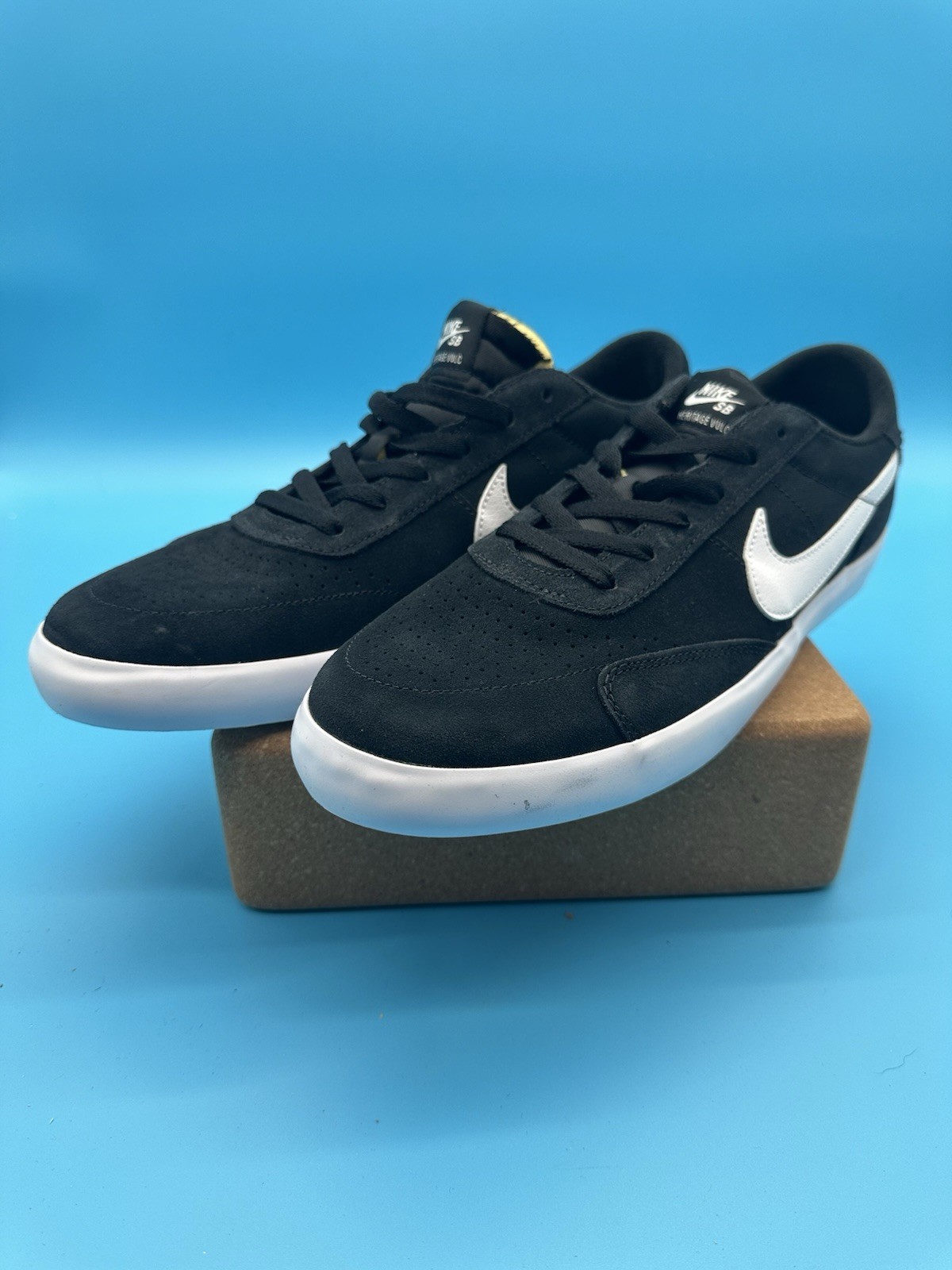Nike SB Heritage Vulc Black Skateboarding Shoes Men's US Size 11 EU 45