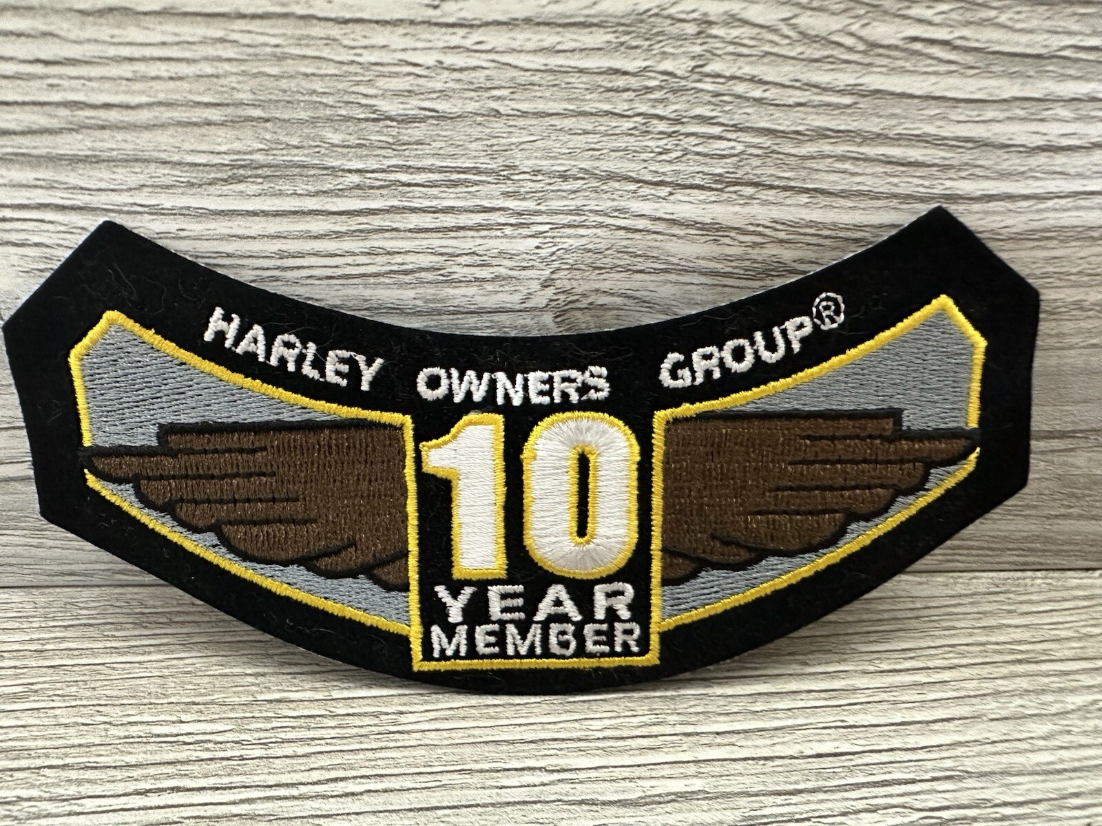 Harley Davidson HOG Owners Group Winged 10 Year Member Patch