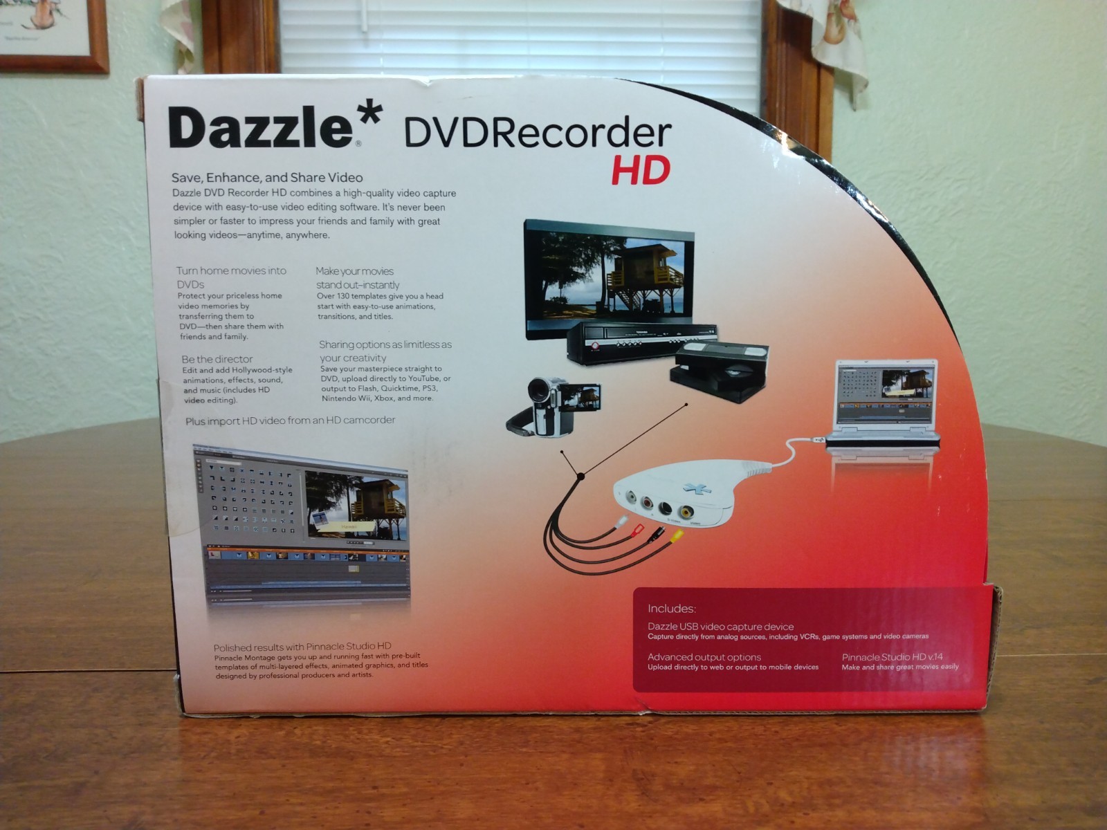 Dazzle DVD Recorder HD Video Capture Device + Pinnacle Video Editing Software