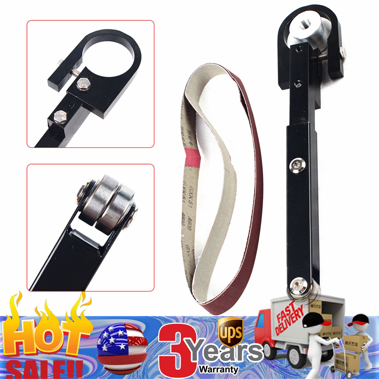 Angle Grinder Belt Sander Attachment Metal Wood Sanding Grinding Machine Bracket