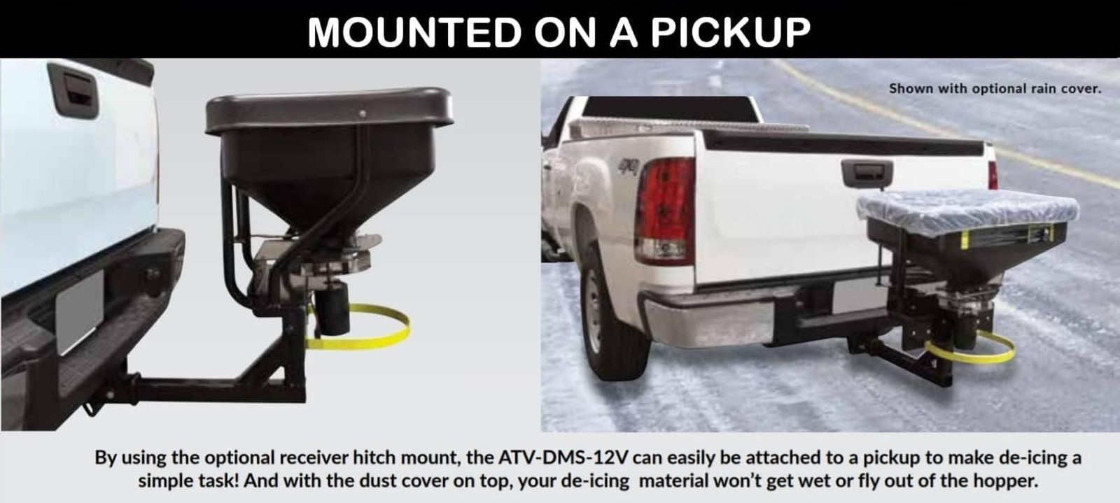 2" Receiver Hitch Mount for ATV Dry Material Spreader ATV-DMS-12V