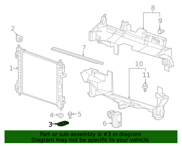 Genuine GM Radiator Lower Bracket 42511914
