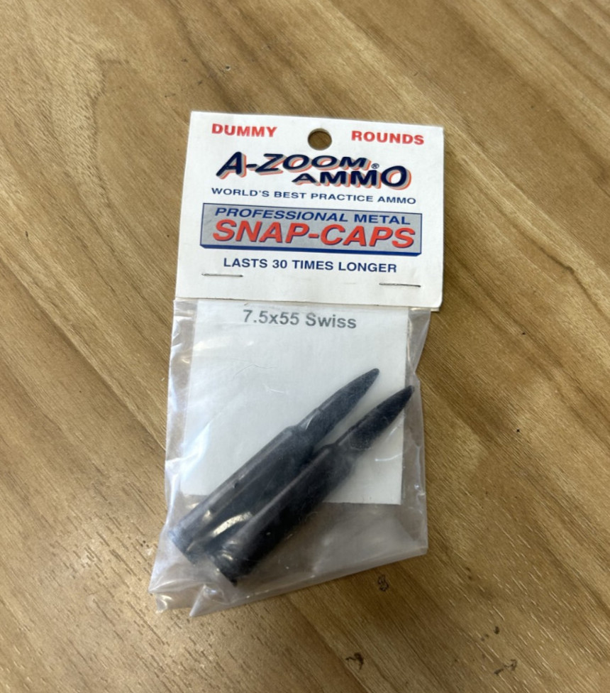 A-Zoom Snap Caps, Set of 2 7.5x55 Swiss Metal Snap Caps, New, SC-4