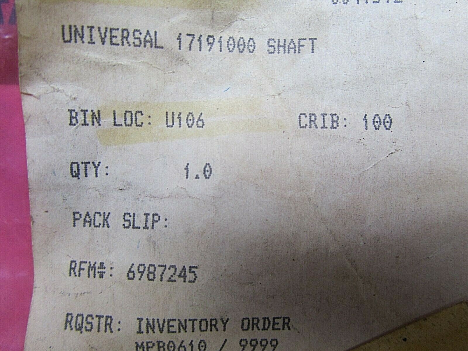 Universal Instruments shaft 17191000