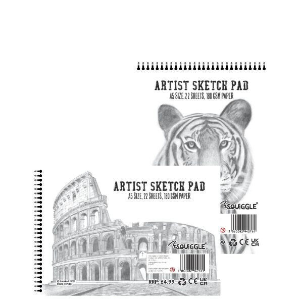 A5 Sketch Pad - White Paper Artist Drawing Book UK