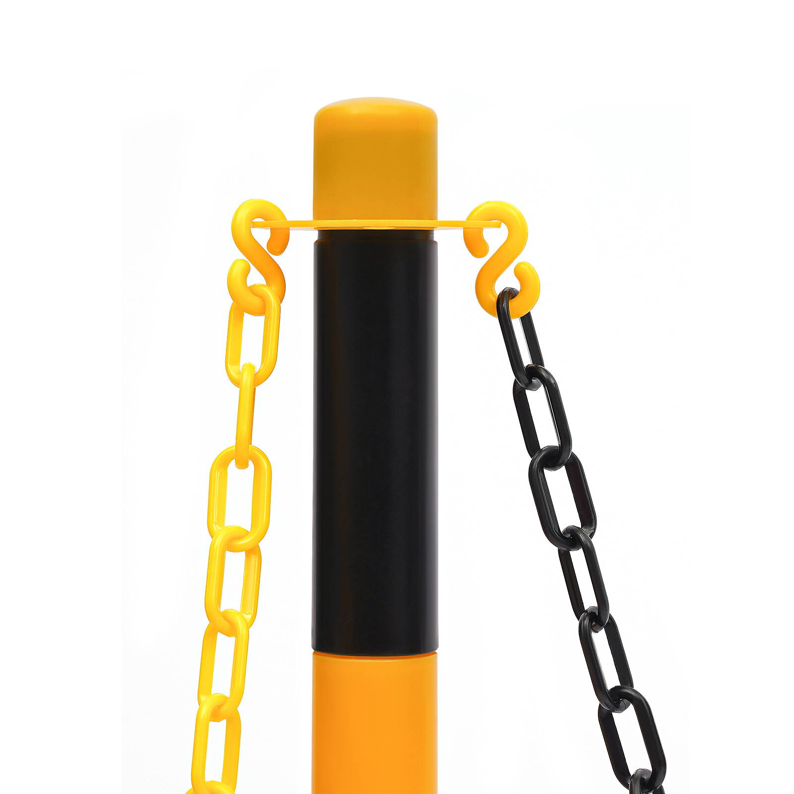 6 Pack Traffic Cones Adjustable Delineator Post Portable Parking Pole W/ Chains