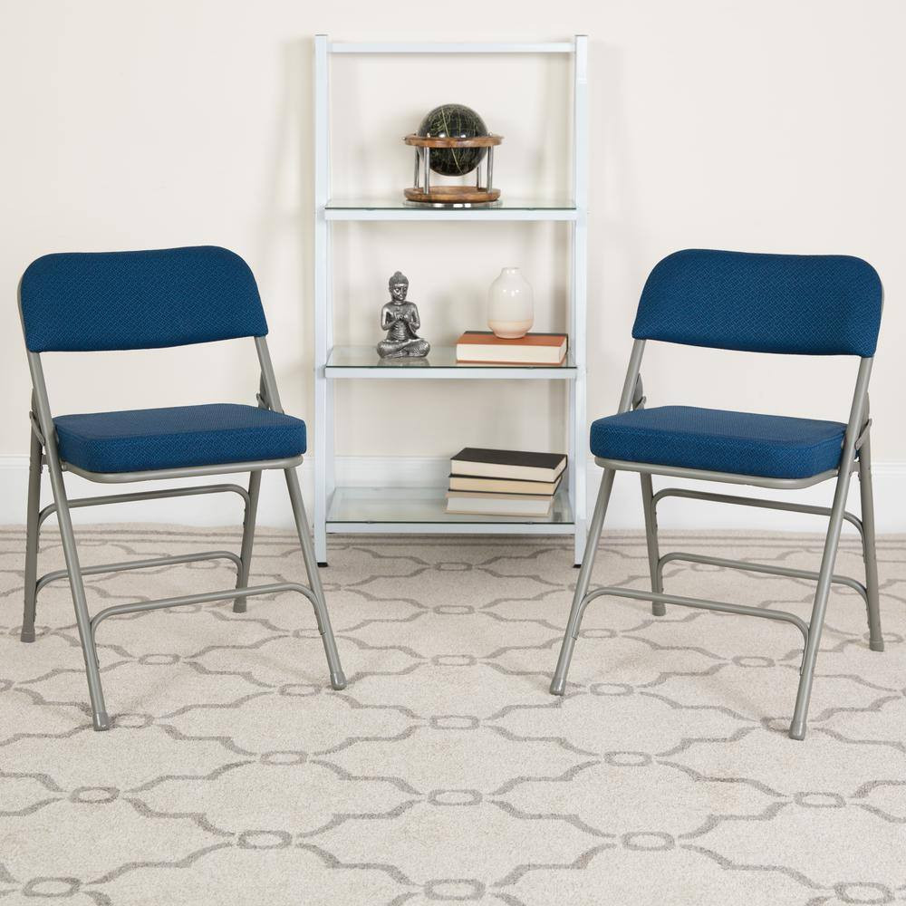 Navy Metal Folding Chair (4-Pack)