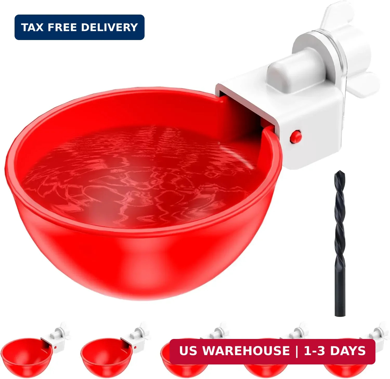 ZenxyHoC Chicken Waterer Cups, 6 Pack Automatic DIY Chicken Water Bowl with 3/8'