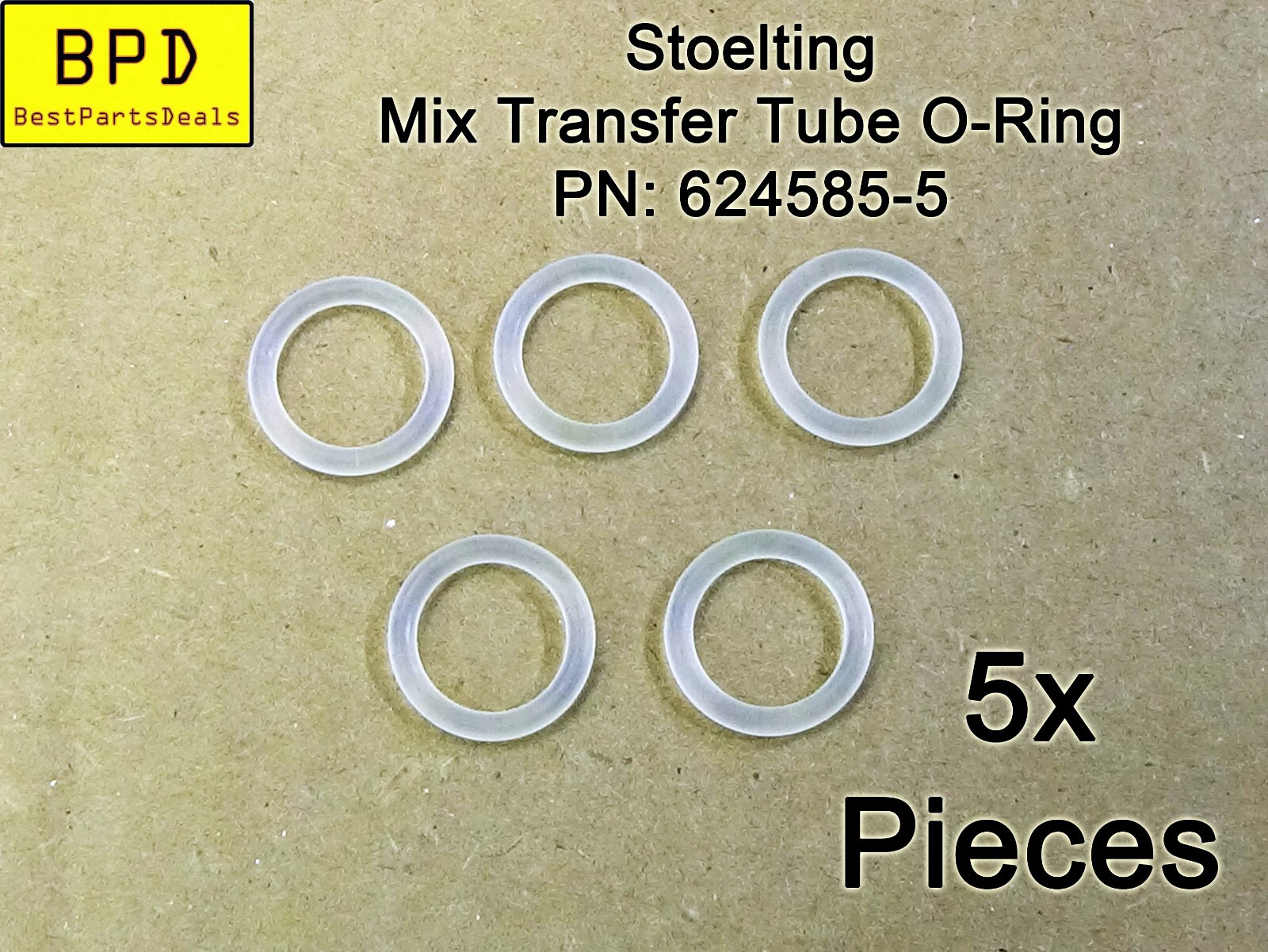 5x Stoelting Transfer Tube Polyurethane O-Ring Replacement PN: 624585-5
