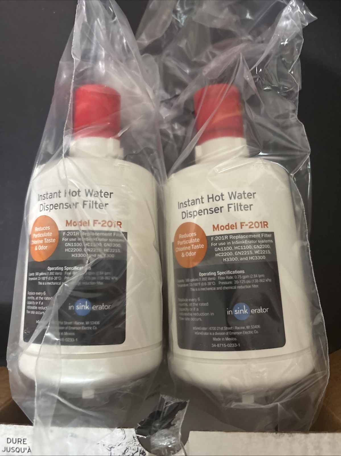insinkerator hot water dispenser Replacement filter 2 Pack F-201R New