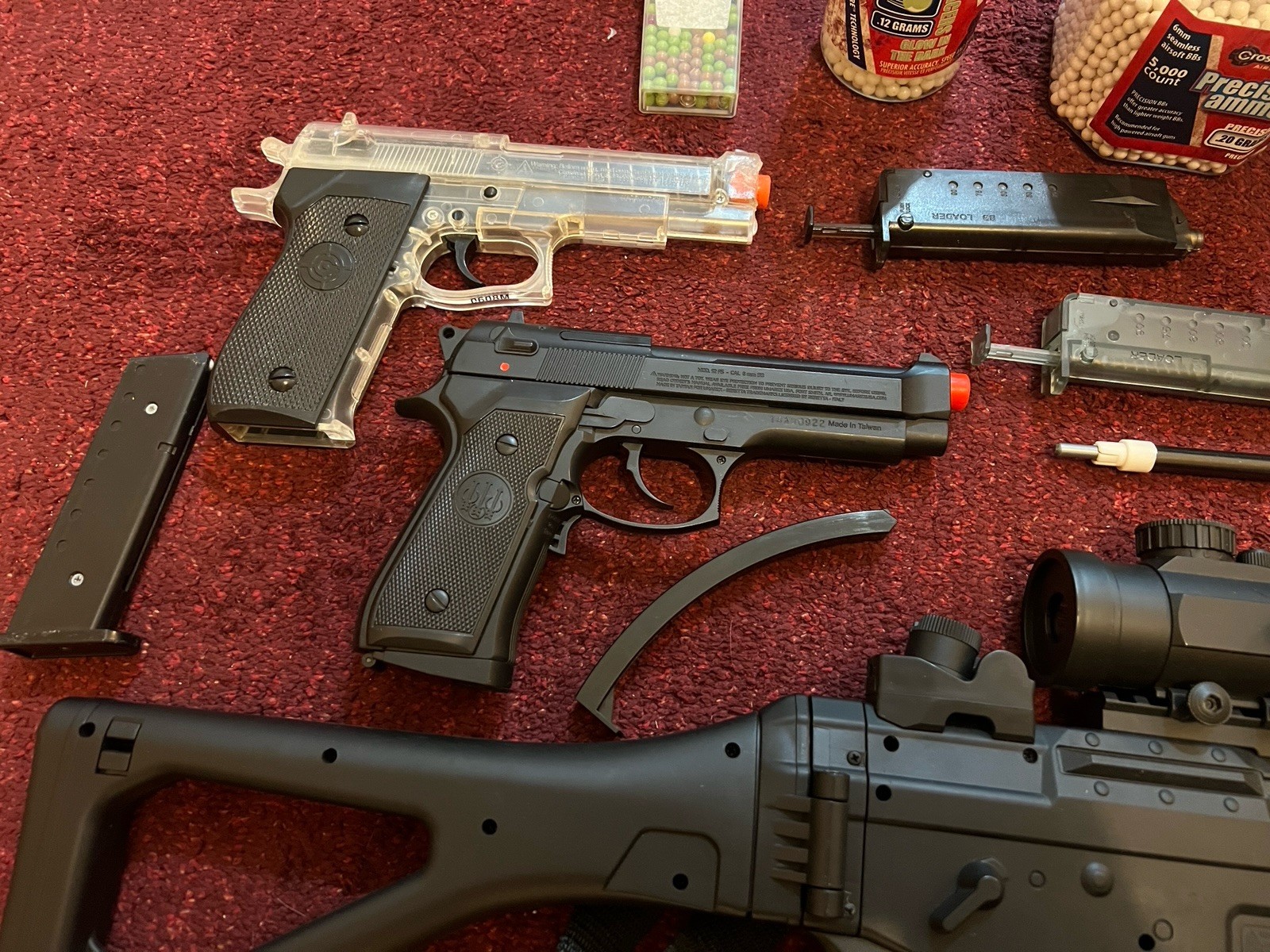 Airsoft Lot M82 Double Eagle, Beretta 92FS, StingerP30 And More!