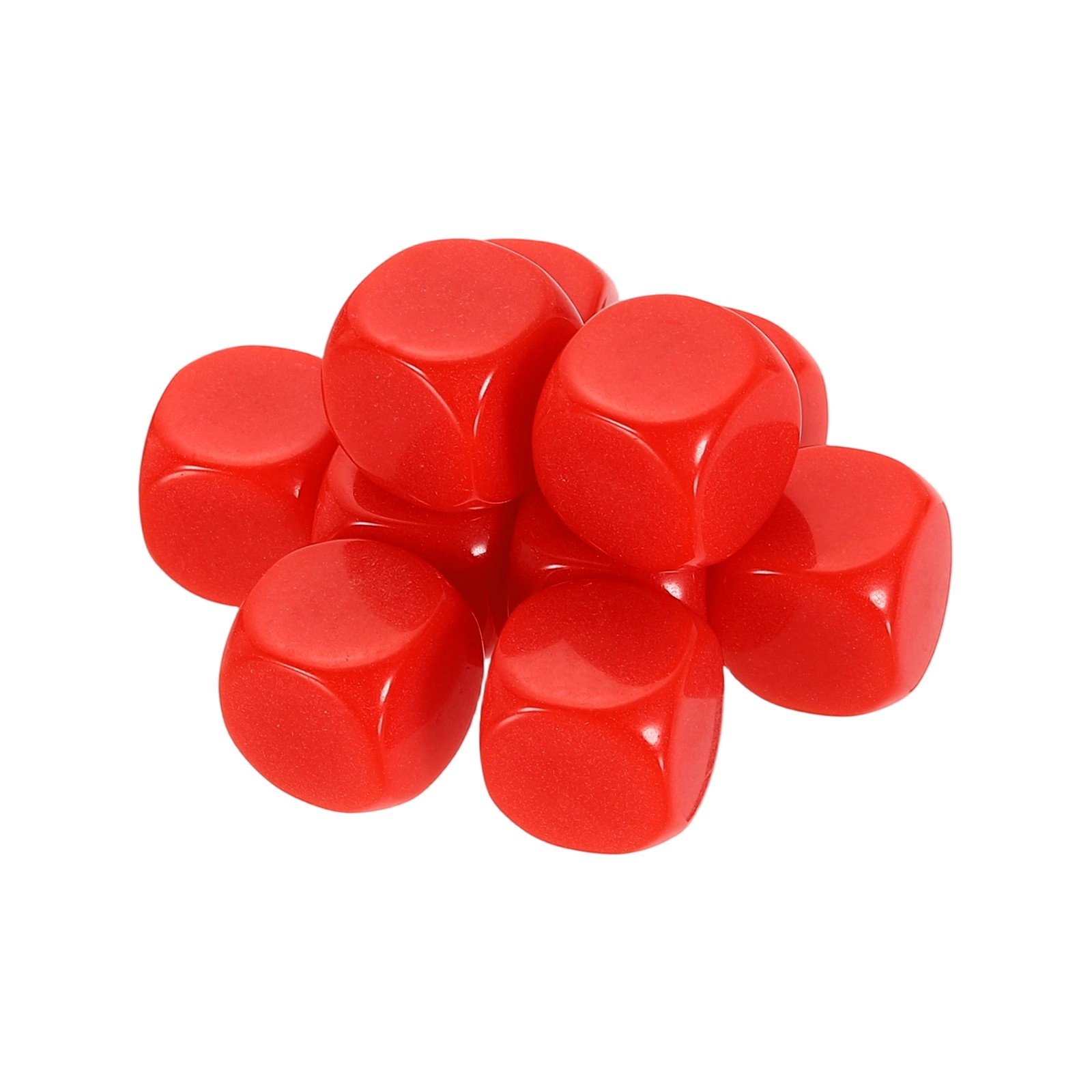10Pcs, Rounded Blank Six Sided Dice 16mm/0.6inch Acrylic Dice Red