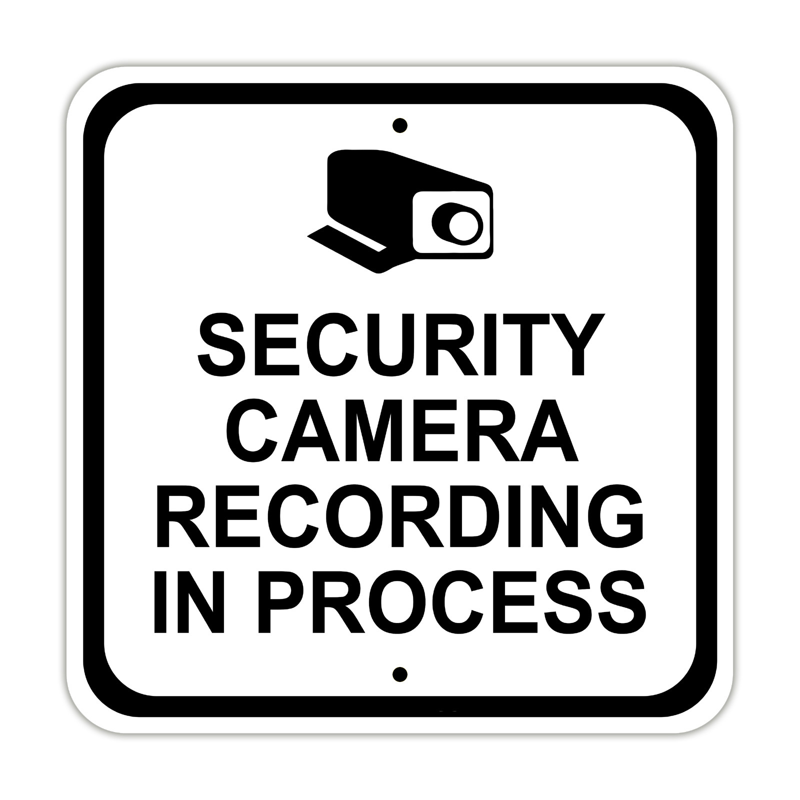 Security Camera Recording in Process Novelty Notice Aluminum Metal Sign