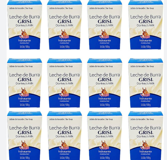 DONKEY'S MILK SOAP/JABON DE LECHE DE BURRA 100GRS "Suaviza & Embellece  12 Pack