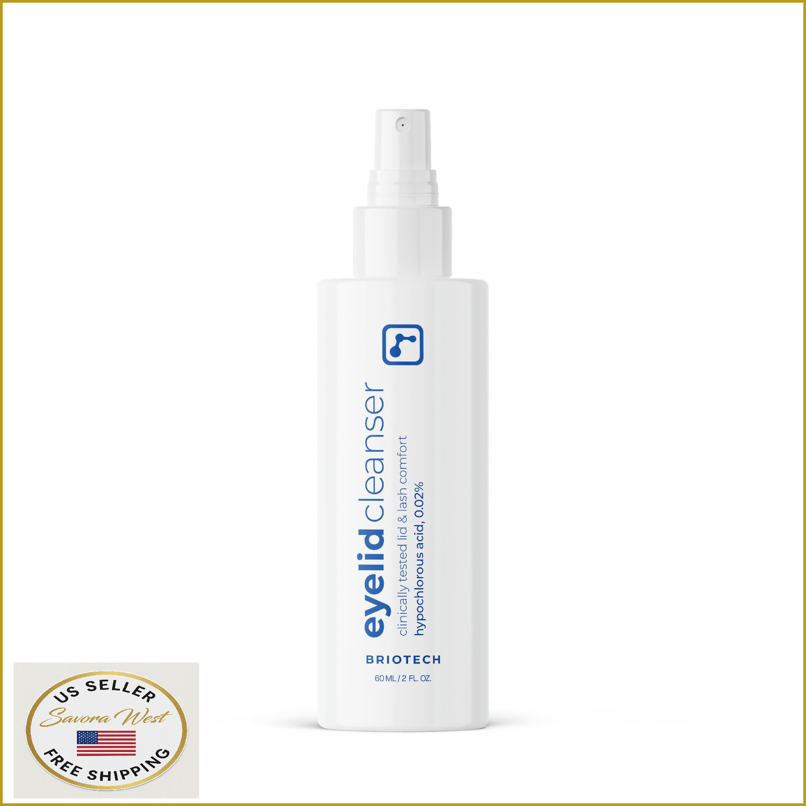 BRIOTECH Eyelid Cleanser, Hypochlorous Acid Spray, Lid & Eyelash Cleanser, Sooth