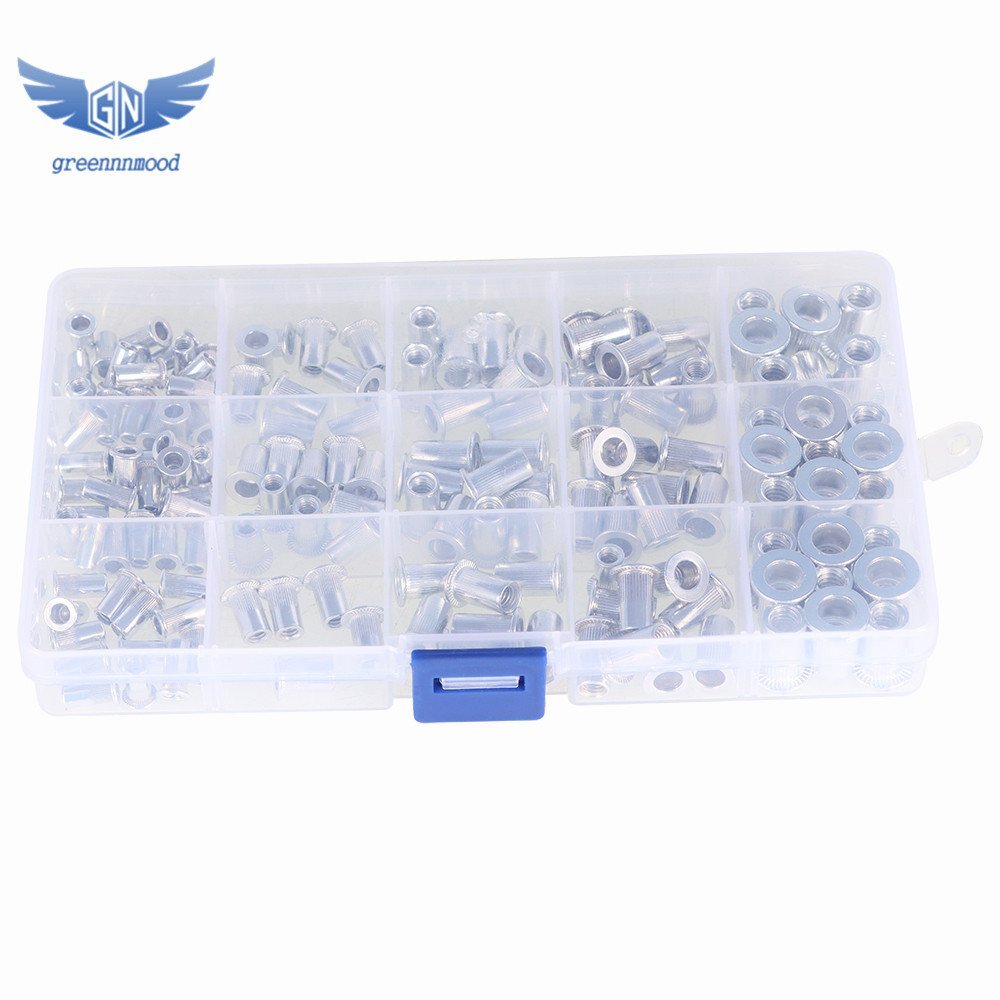 150 Pack Aluminum Rivet Nut Kit Rivnut Nutsert Standard Inch SAE Imperial