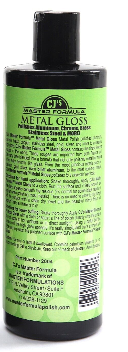 CJs Master Formula 1 Bottle of Metal Gloss Auto Chrome Metal Aluminum Polish