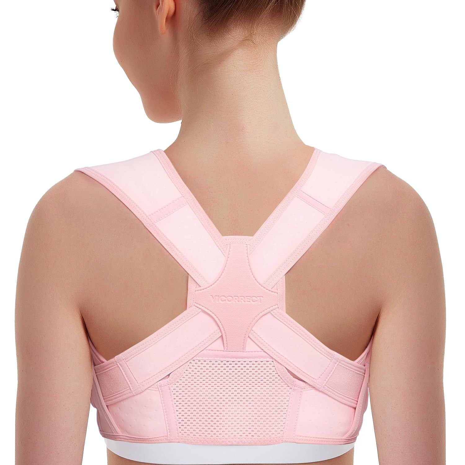 Vicorrect Posture Corrector for Women and Men Adjustable Brace Straps Size M/L