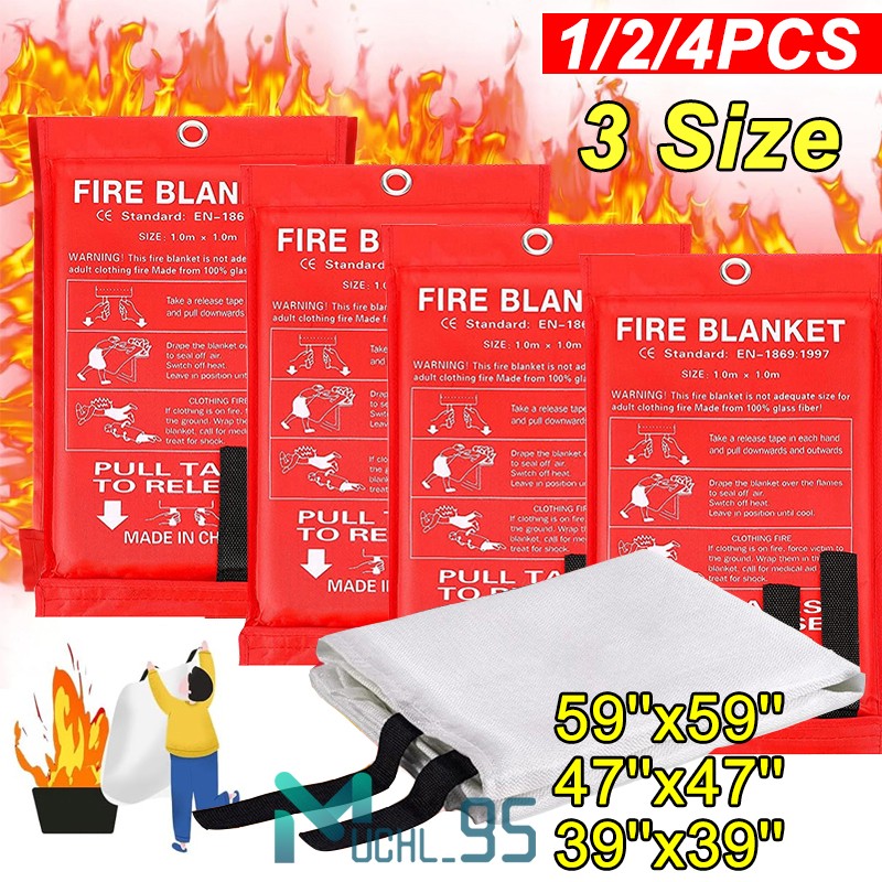 3 SIZE Large Emergency Fire Blanket Fiberglass Home Kitchen Office Car Safety