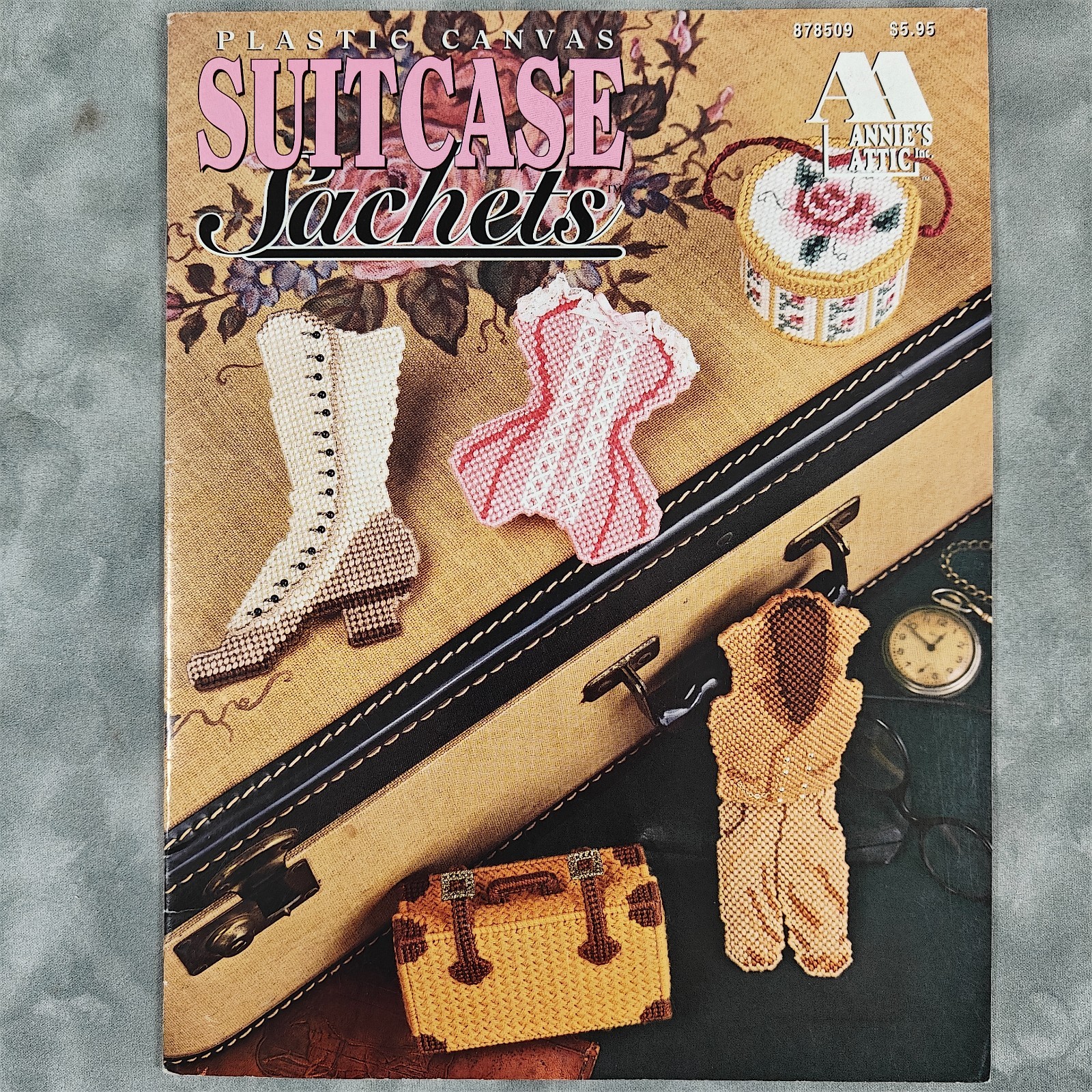 Plastic Canvas Suitcase Jackets Annie's Attic 878509 Pattern Leaflet 1995