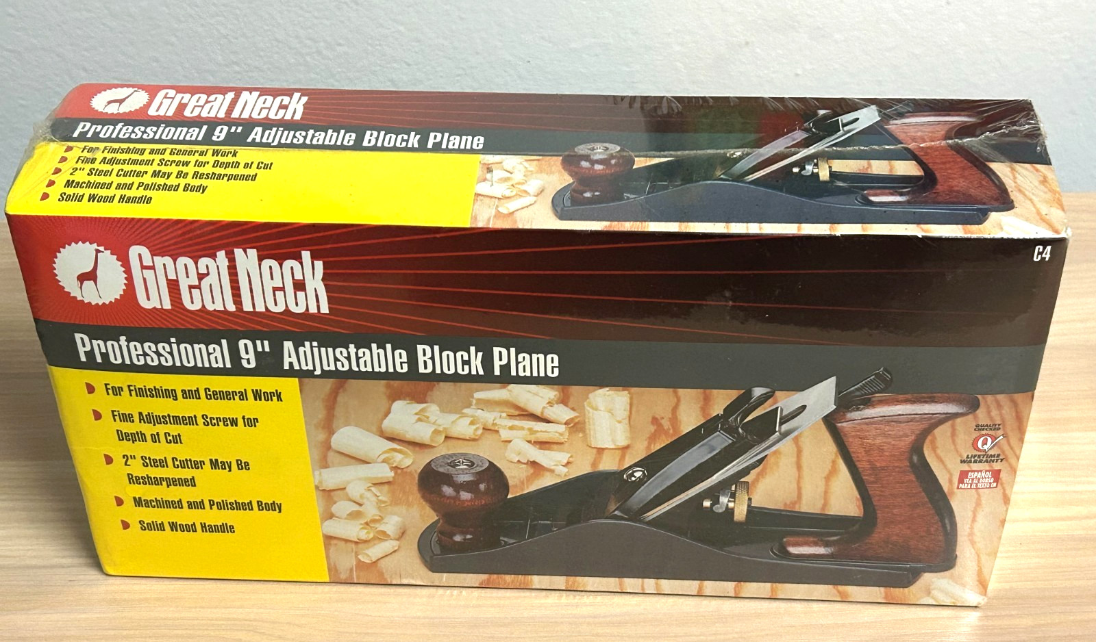 Great Neck Professional 9" Adjustable Block Plane - New