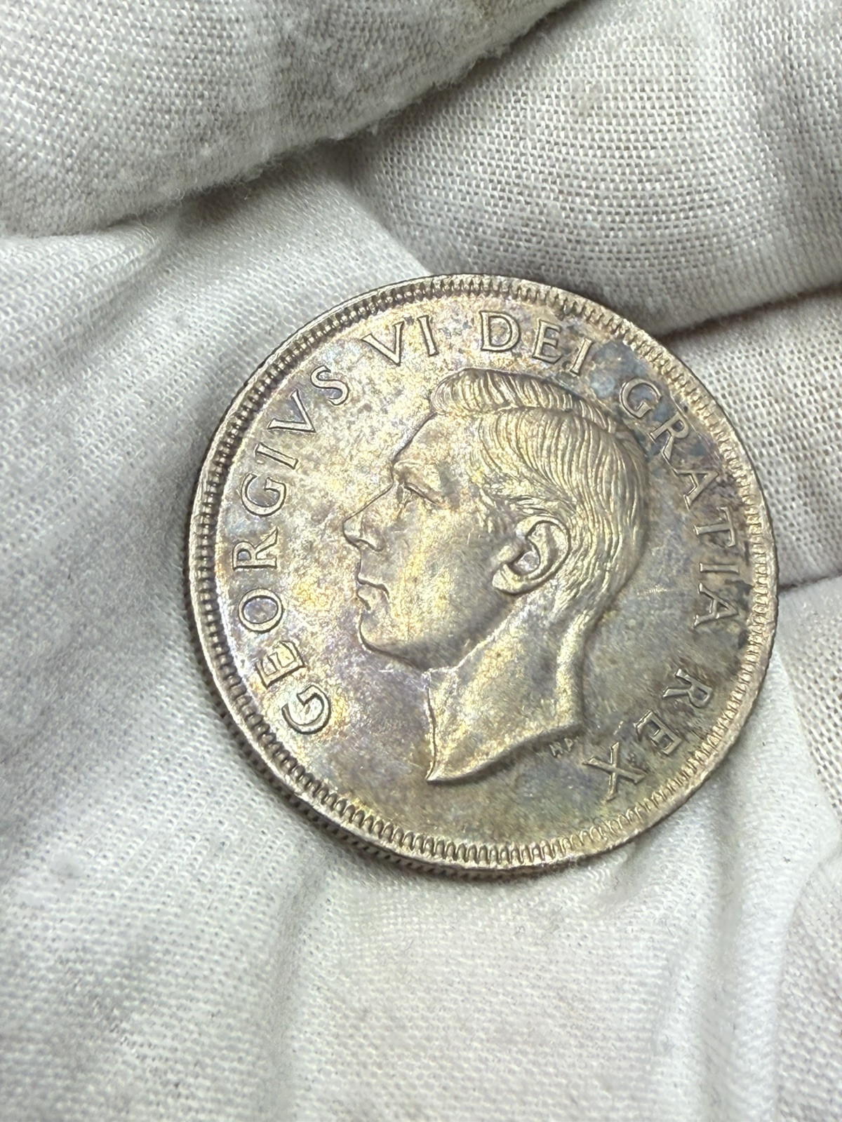 1949 Canada Silver Dollar, Gem BU, Gorgeous Toning K62