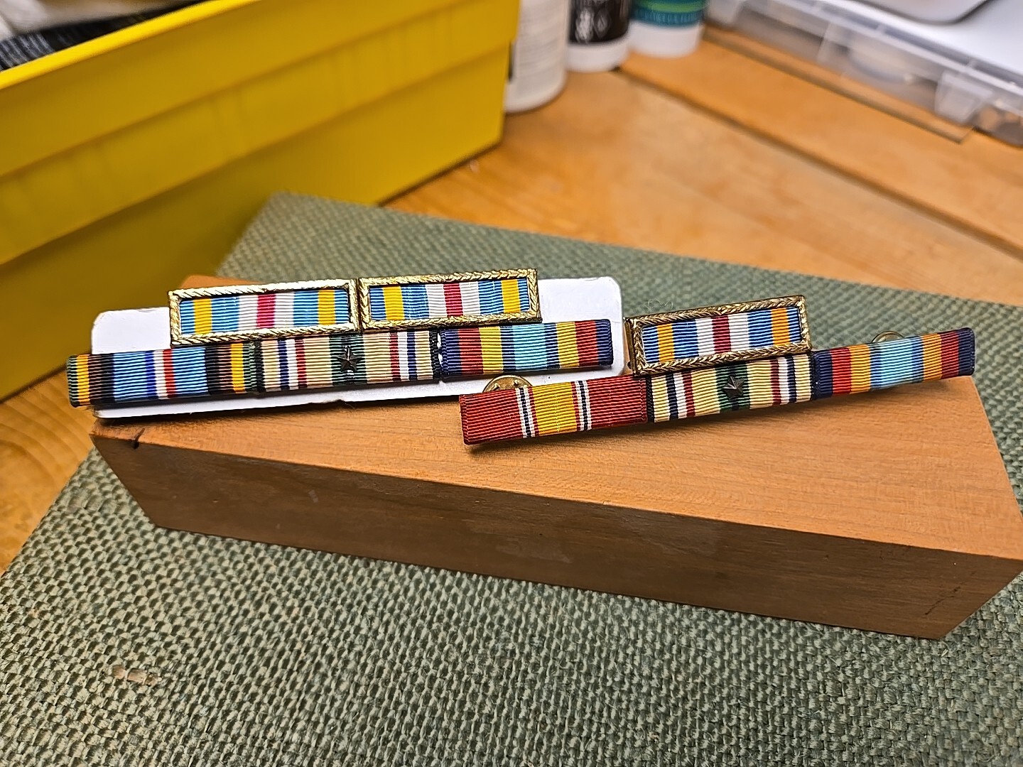 Pair Of Desert Storm Navy/USMC Officer Ribbon Bars Estate Fresh Ribbon Bars