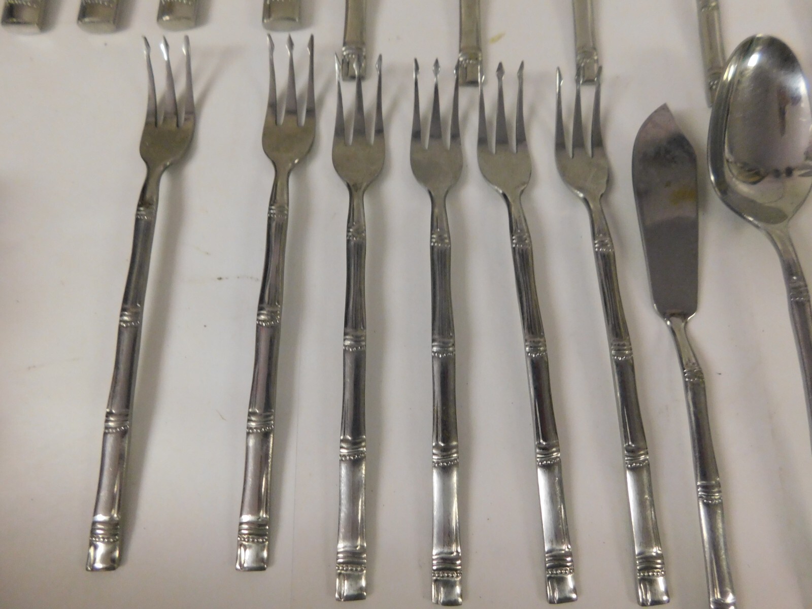 Hanford Forge Tiki Bamboo Pattern Stainless Steel Flatware