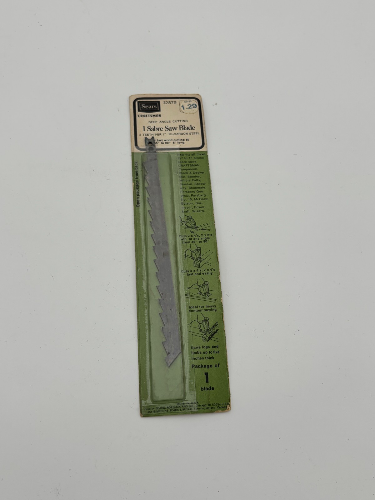 Vintage Craftsman Vintage Sabre Saw Blade Made In USA 6" Long